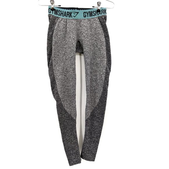 Gymshark Flex Leggings Charcoal Marl/Dusky Teal S - Picture 3 of 6